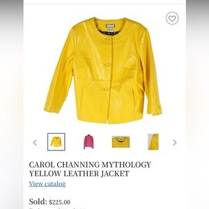 Striking Red Cropped Leather Jacket Polka Dot lined Carol Channing